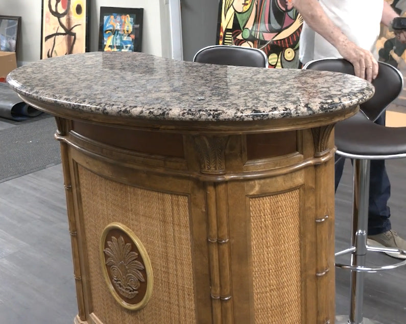 LOT 10 - Marble Top Bar Counter w/Chairs