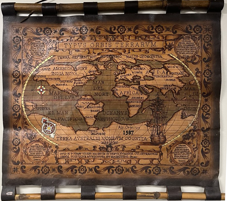 LOT 11 - Antiqued Old-World Map Wall Mountable