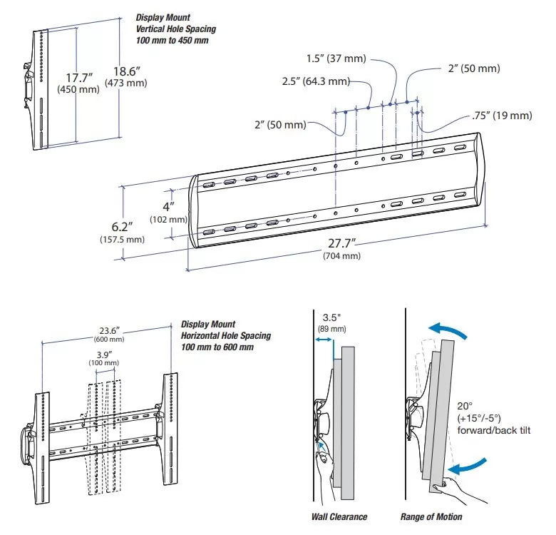 Ergotron 61-142-003 TM Tilting Wall Mount (XL) N/R