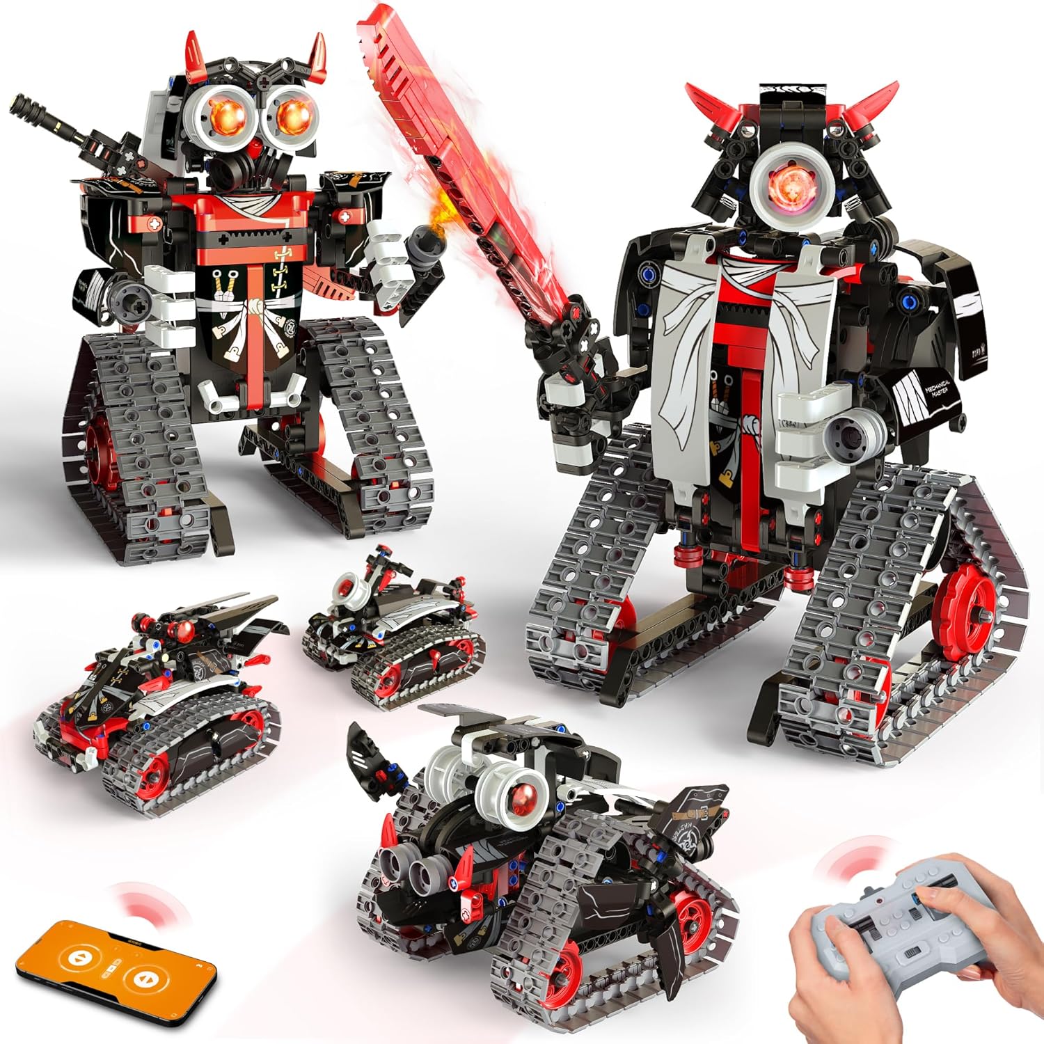 Coplus Mechanical Master 5-in-1 STEM Robot Building Kit APP & Remote Control Samurai/Ninja Blocks - NIB