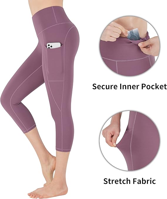 IKeep High Waist Women Yoga Capri Leggings with Pockets for Women – NIB