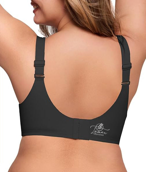 Women Wireless Bra No Underwire Full Coverage Support - Black - NIB