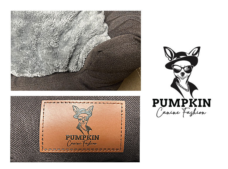 Pet Bed Dog / Cat Couch with Removable Pillowing, Brown with Gray Pillowing - M