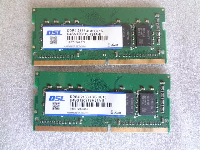 DDR4 8GB (4GB x2) 2133MHz CL15 SODIMM Laptop Memory - Used