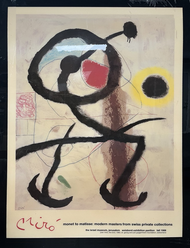 LOT 01 -  Joan Miro Art Deco Print Framed