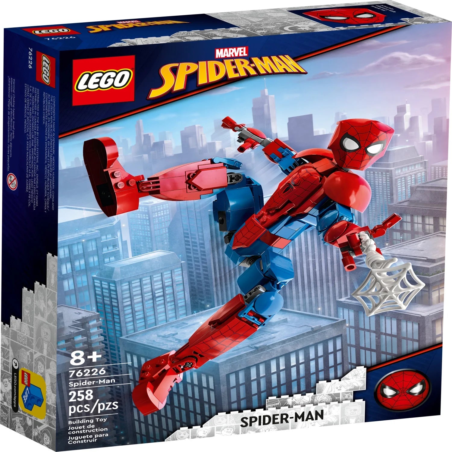 Marvel Spider-Man Buildable Action Figure, Superhero Movie Set, Gift for Kids Ages 8 and Up, 76226