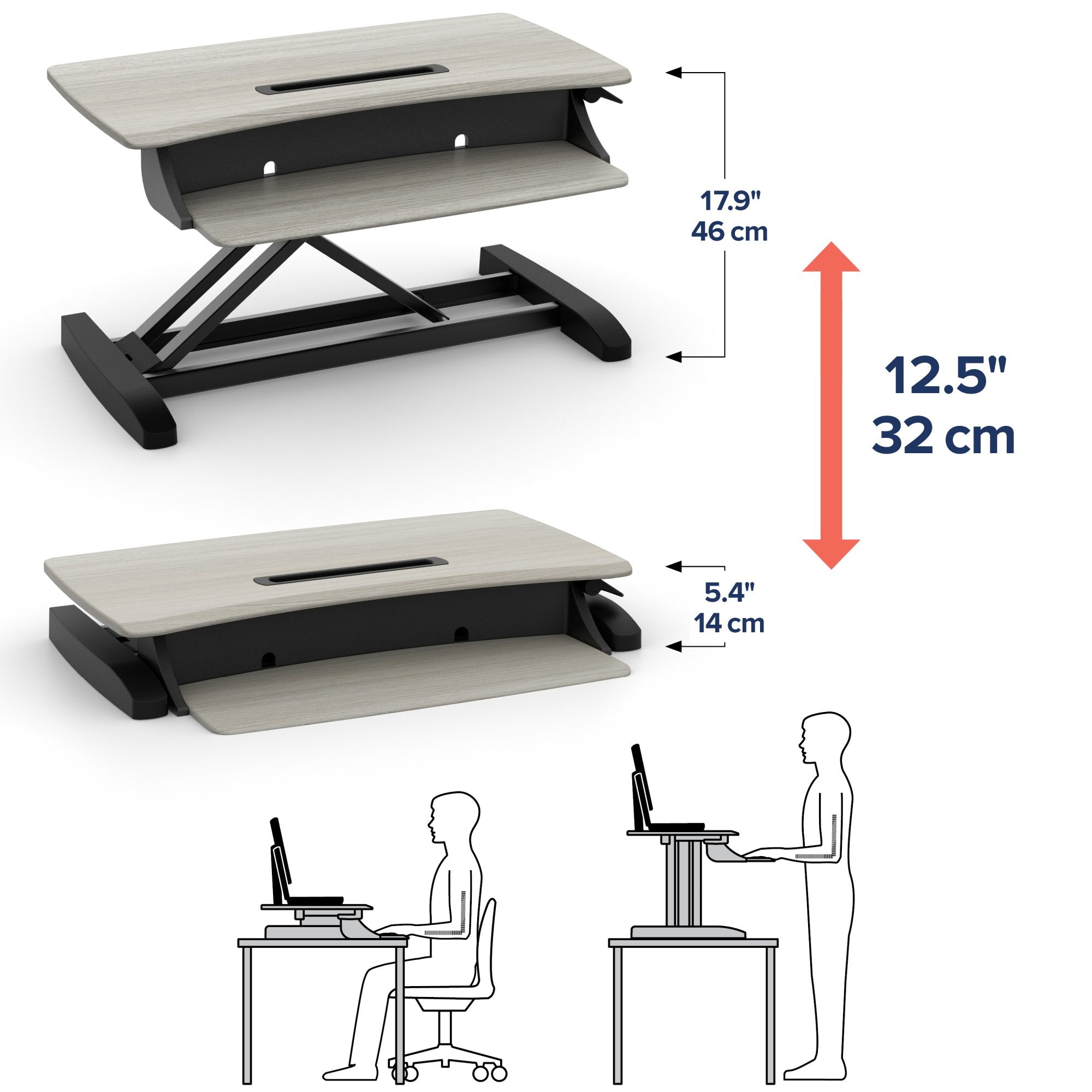Ergotron 33-458-917 WorkFit Z Mini Sit Stand Desktop Workstation N/R