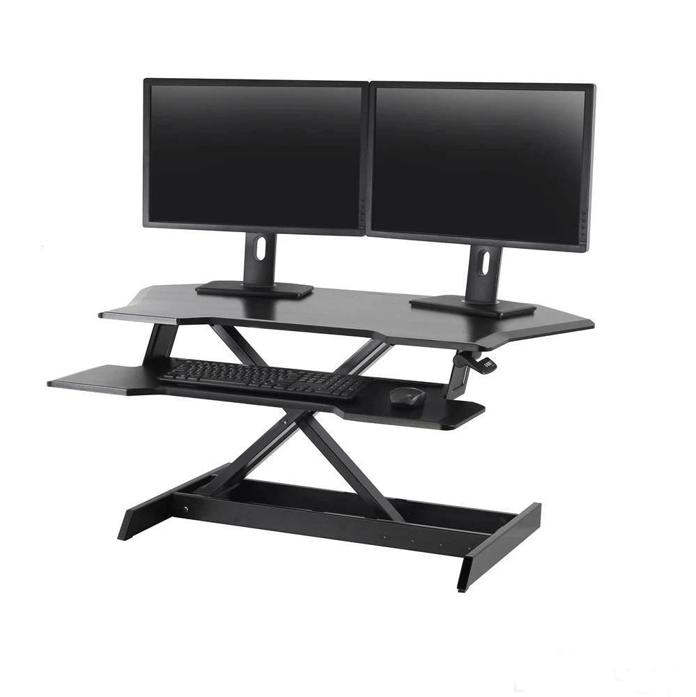 Ergoton 33-468-921 Workfit Corner Standing Desk Converter - Black - Sit Stand N/R