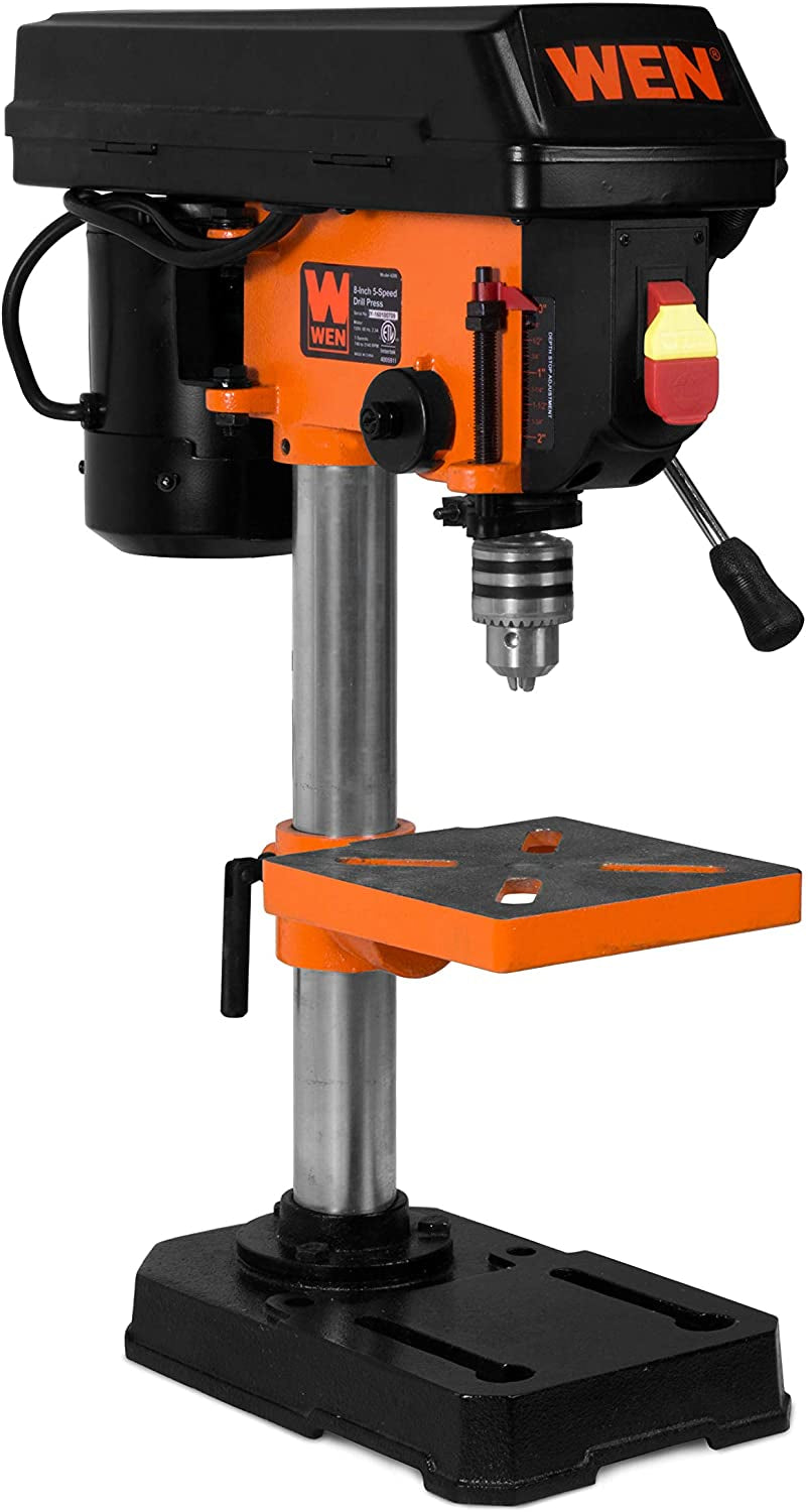 4208T 2.3-Amp 8-Inch 5-Speed Cast Iron Benchtop Drill Press,Black/Orange