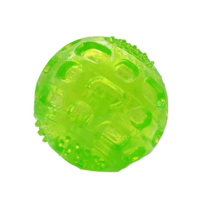 Glowing Ball Dog Toy LED Dog Balls Flashing Elastic Ball Molar Ball Pet Color Light Ball Interactive Toys for Puppy Cats Dog