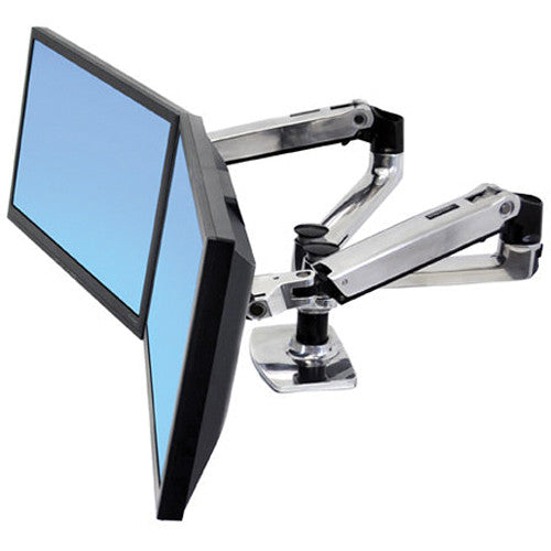 Ergotron 45-245-026 LX Dual Desk Mount Side-by-Side Arm (Polished Aluminum)