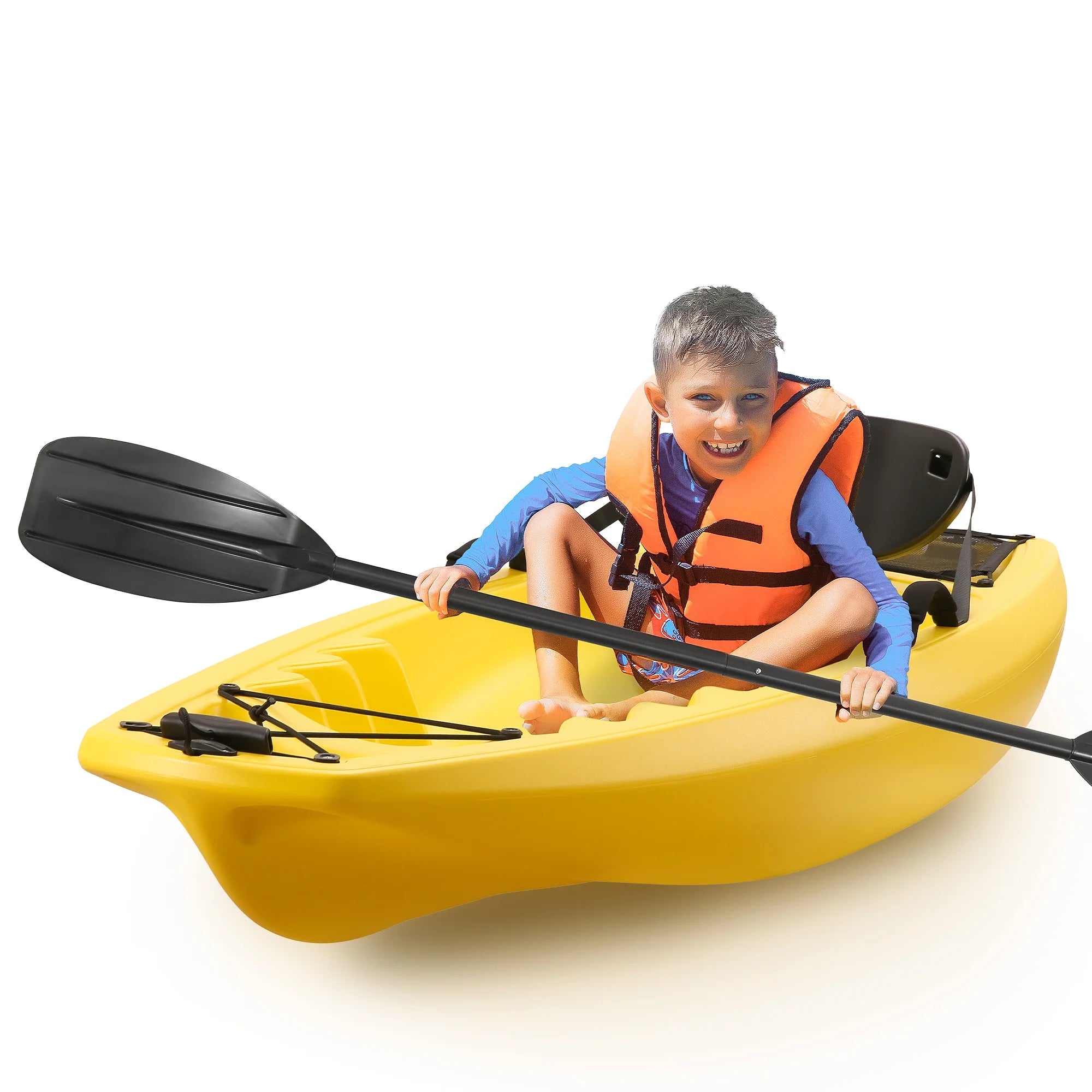 Kayak with Paddle 6.5FT Kayak 4-Level Footrest Sit on Top for Youth Kid to Teen up to 121Lbs