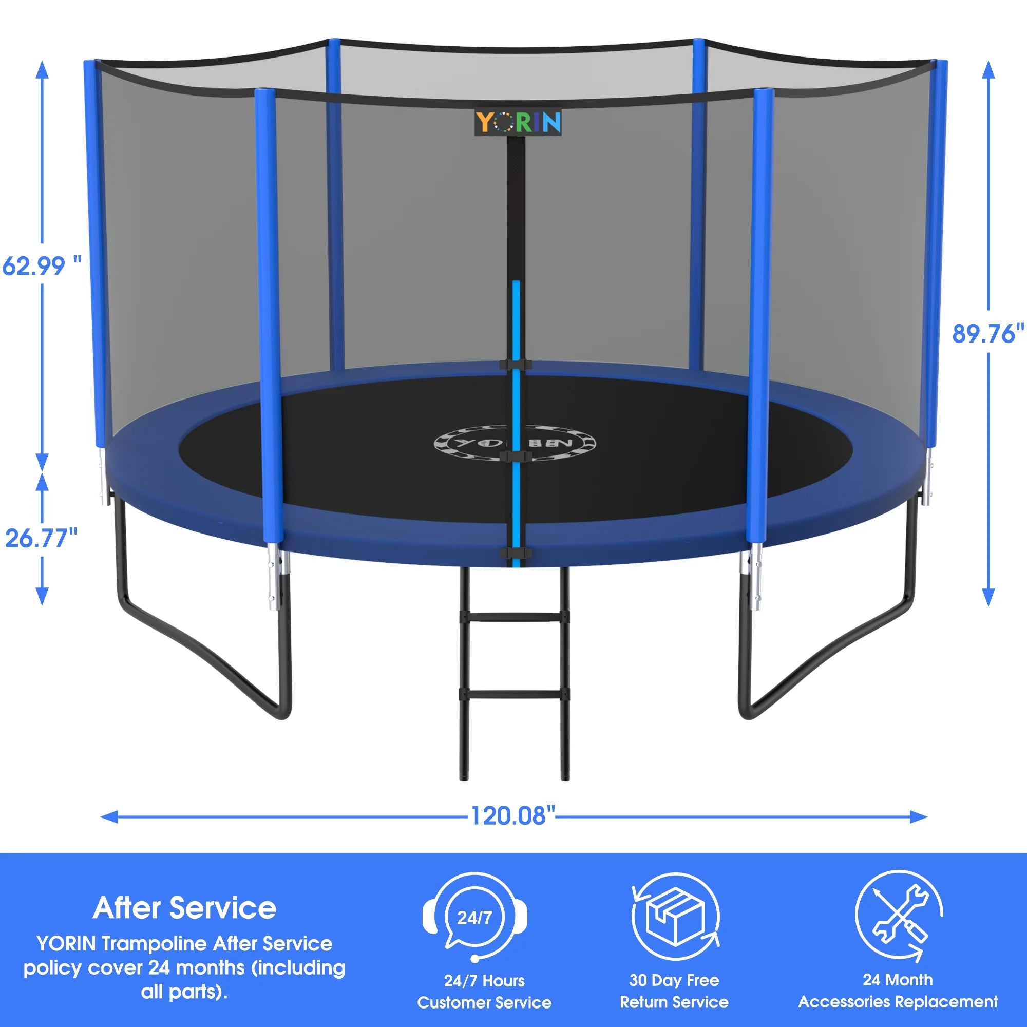 Trampoline for 3-4 Kids, 10 FT 8FT Trampoline with Enclosure Net