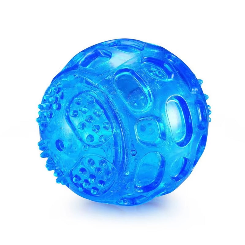 Glowing Ball Dog Toy LED Dog Balls Flashing Elastic Ball Molar Ball Pet Color Light Ball Interactive Toys for Puppy Cats Dog