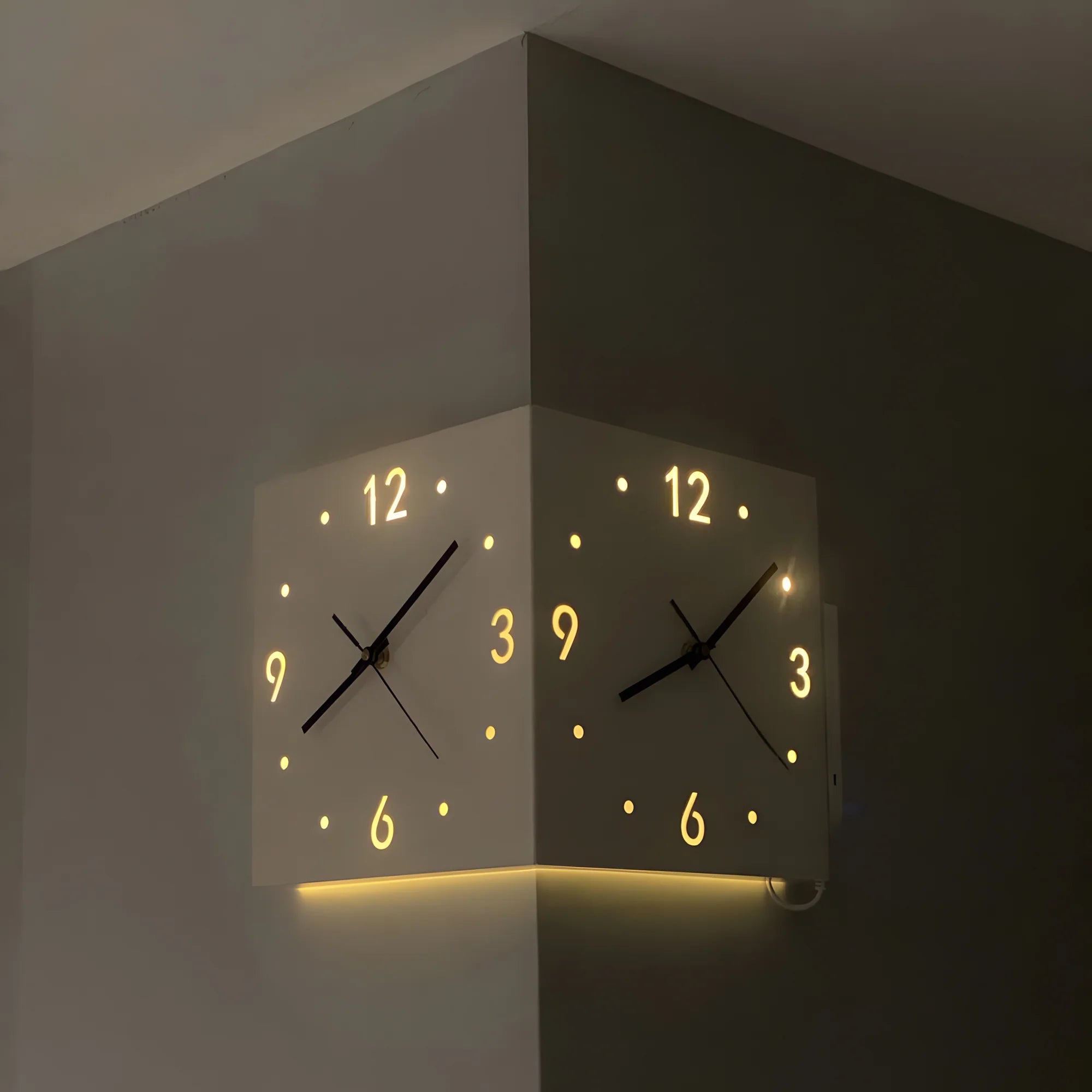 Voice Sensor Backlit Corner Clock