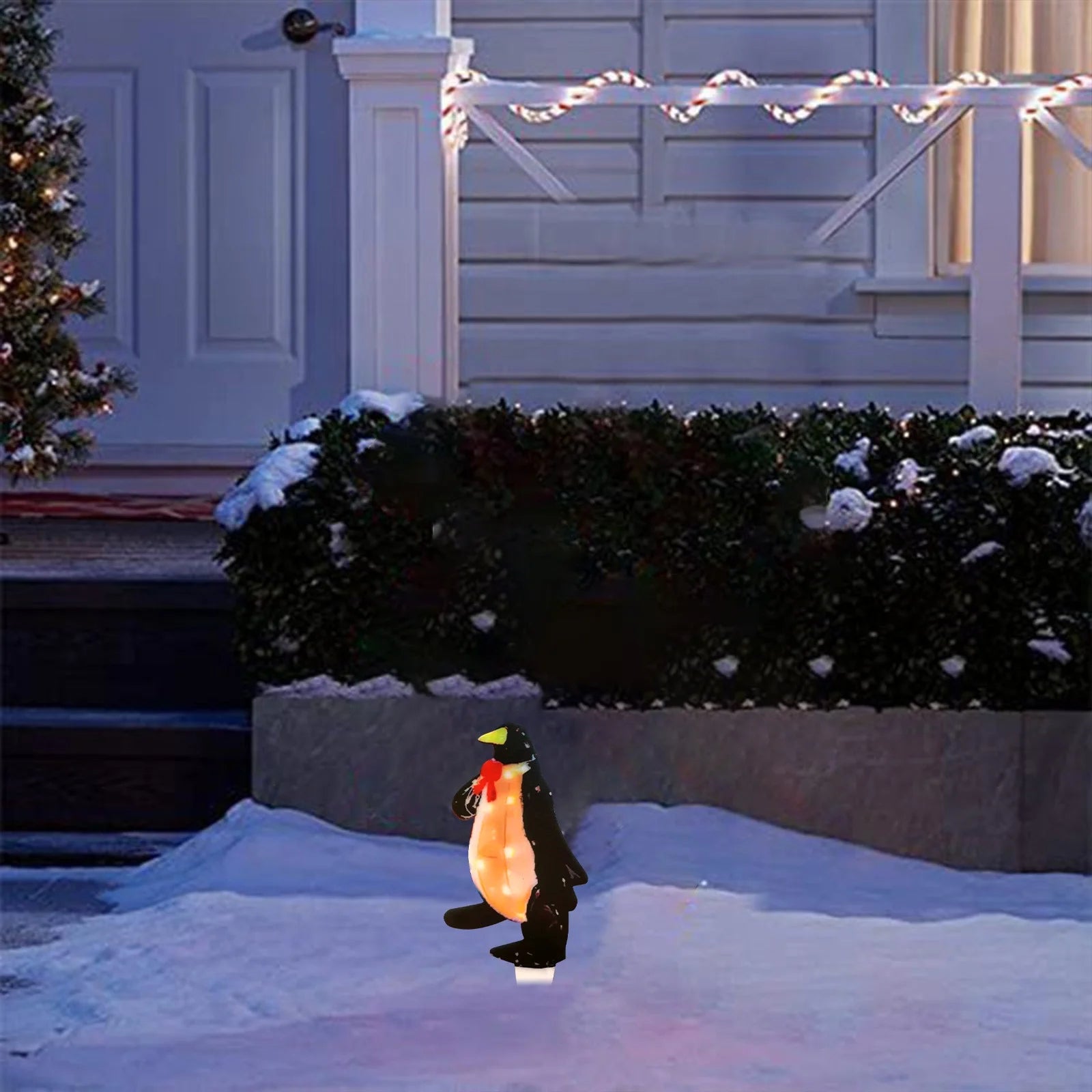 Christmas Clearance!  Christmas Lights Outdoor, Glittering Animals with Strip Lights, Pre-Lit LED Christmas Lights for Outdoor Patio Yard Garden Christmas Decoration 1PC (Penguin)