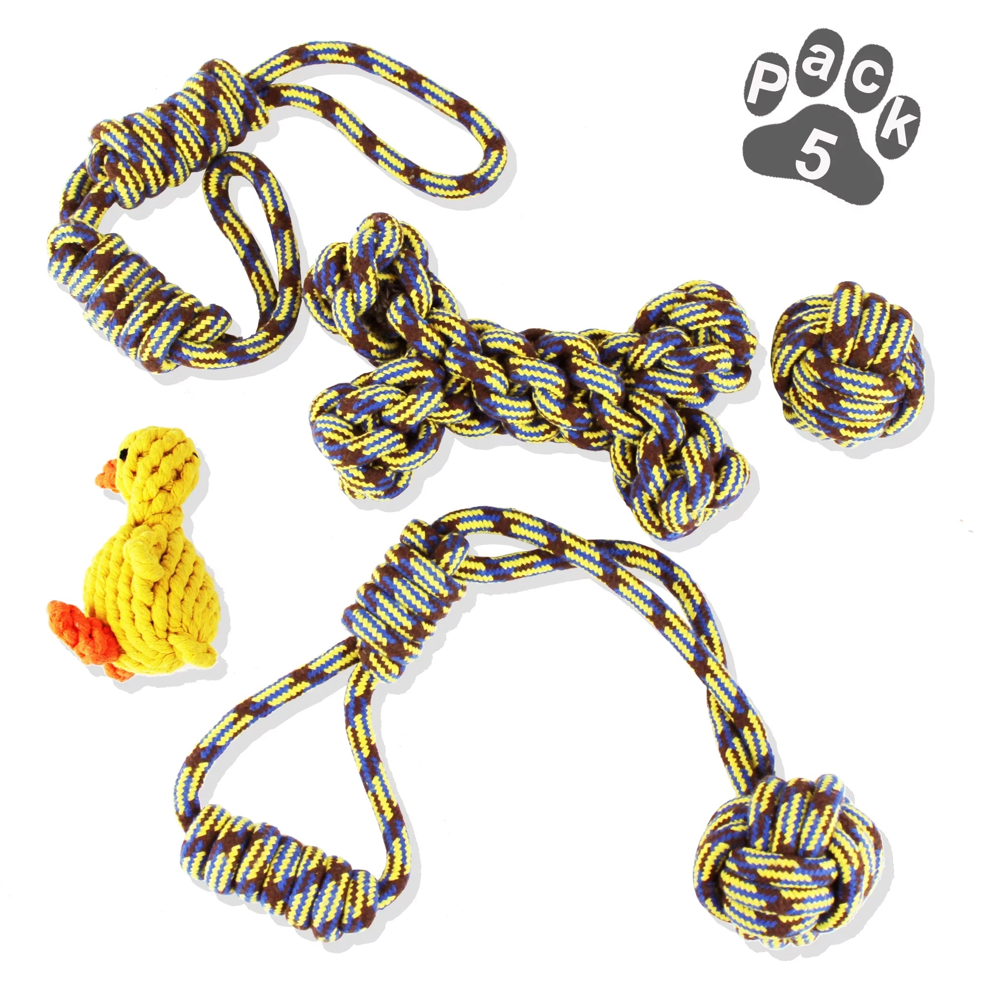 Dog Toys for Medium Dog -  5 Pcs Pet Teething Chew Toys, Teething Chew Toys for Small and Medium Dog, Colorful, Durable & Safe Tug of War Toys, Great Toys for Furry Friends