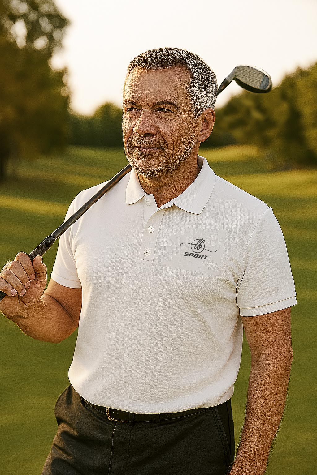 Lamar Sports Men's Knit Polo Shirt White or Blue – Casual Athletic Fit