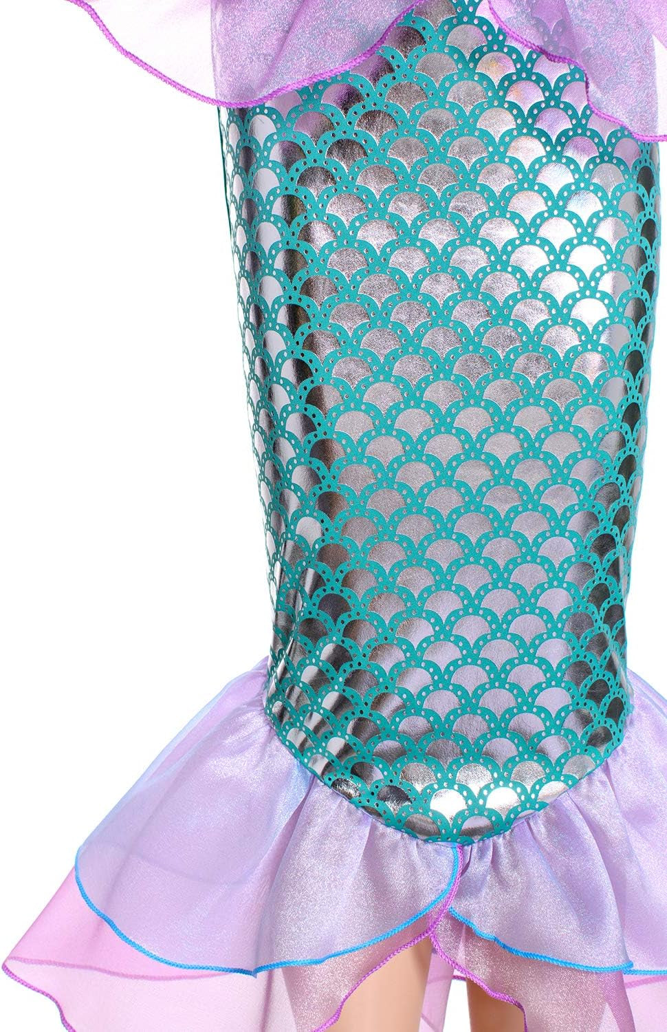 Little Girls Mermaid Princess Costume for Girls Dress up Party with Gloves,Crown Mace 3-10 Years