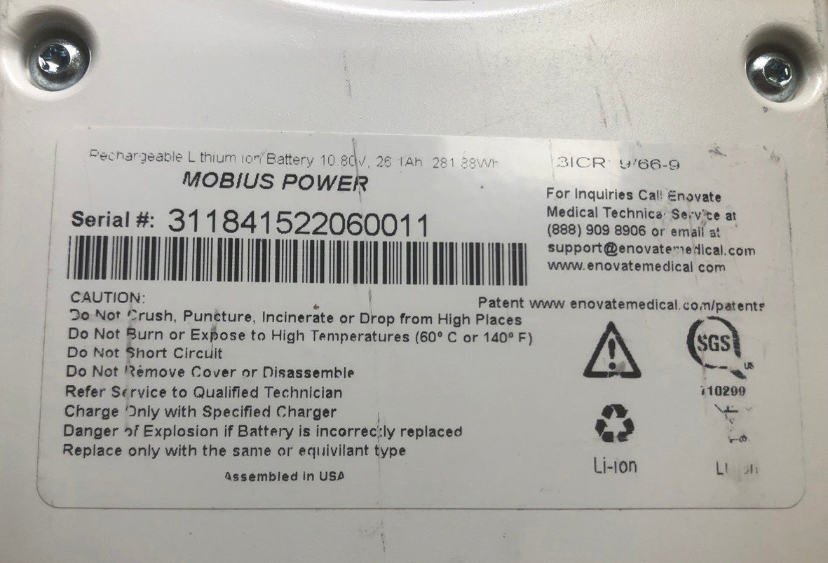 Used Enovate Medical Mobius Power 2620 Battery