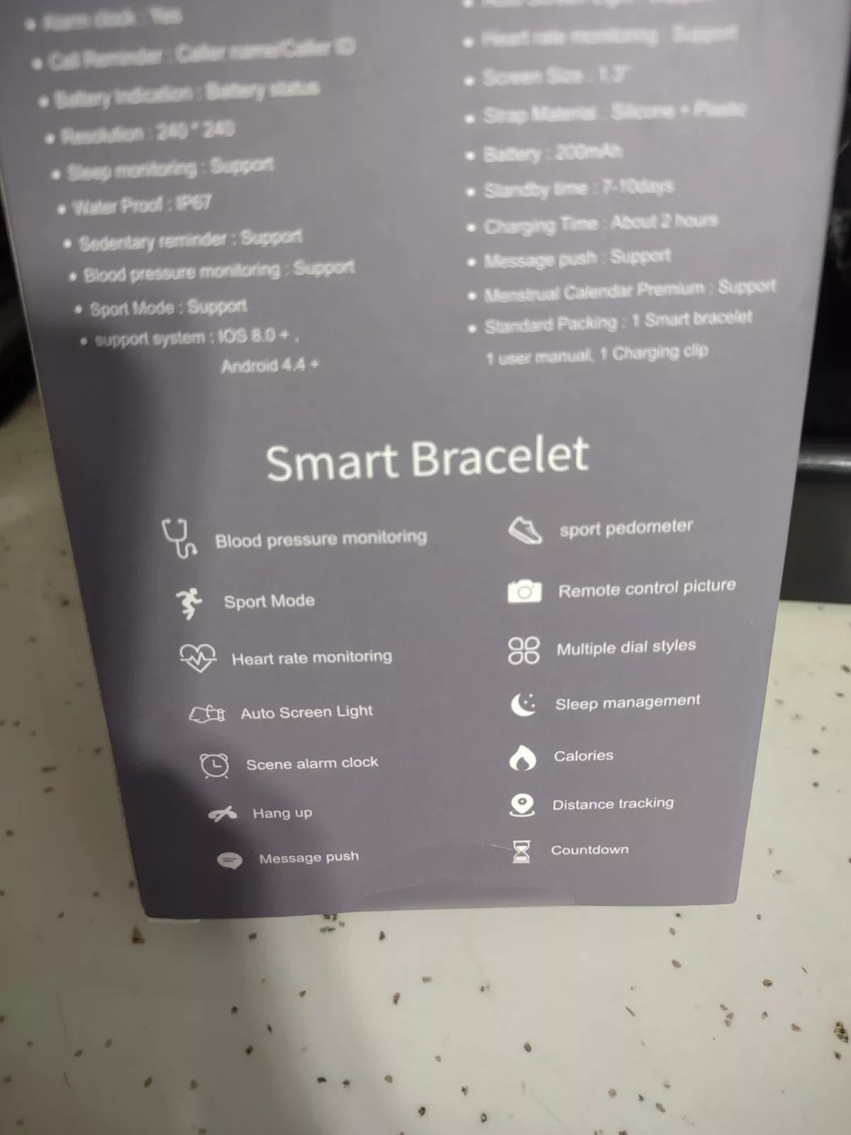 HalfSun Smart Bracelet IP67 - Grey - Sleep Analysis, Heart rate, and Blood pressure