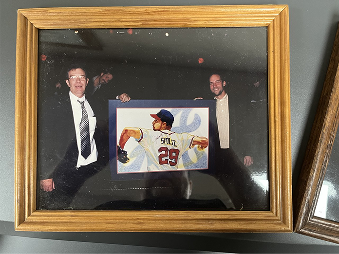 LOT 19 - JOHN SMOLTZ PORTRAIT - Original Signed Painting with Photos