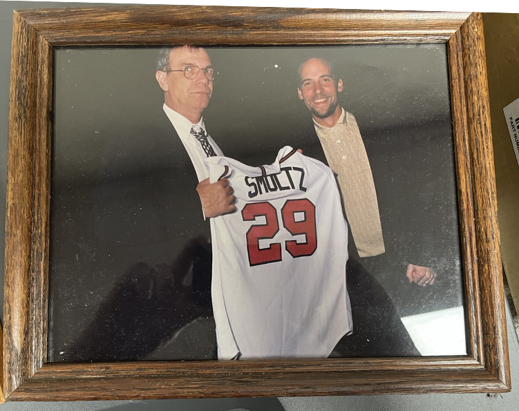 LOT 19 - JOHN SMOLTZ PORTRAIT - Original Signed Painting with Photos